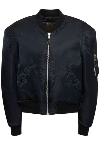 Shoulder Nylon Bomber Jacket