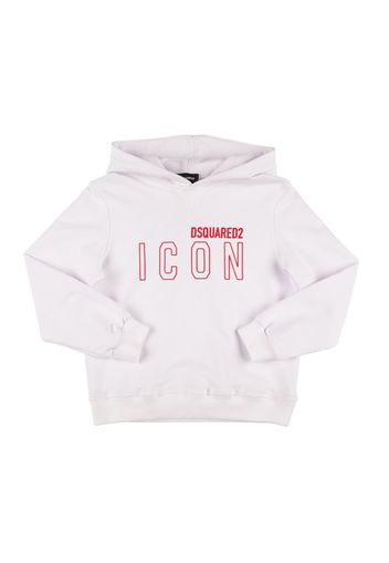 Icon Logo Print Cotton Hoodie