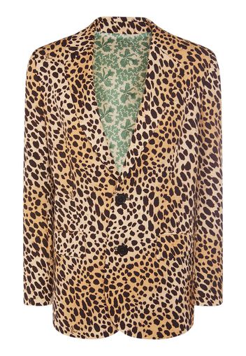 Leopard Print Viscose Twill Jacket