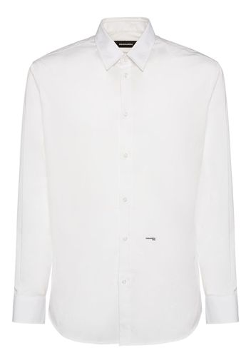 Stretch Cotton Poplin Shirt W/logo