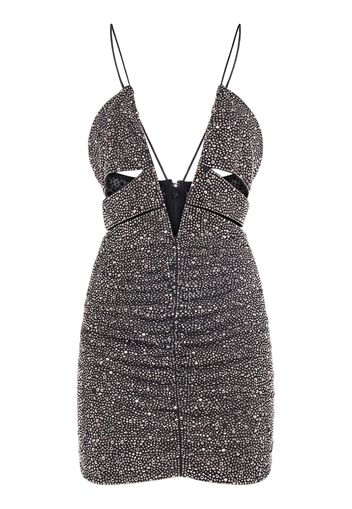 Embellished Jersey Cutout Mini Dress