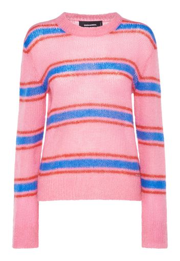 Mohair Blend Striped Crewneck Sweater