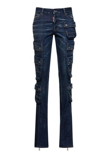 Low-rise Straight Denim Cargo Jeans