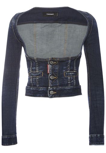 Denim Cropped Corset Jacket