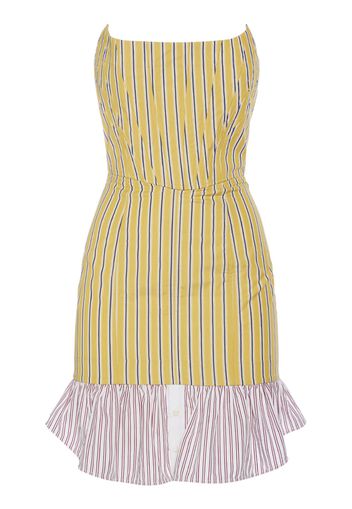 Striped Cotton Strapless Mini Dress