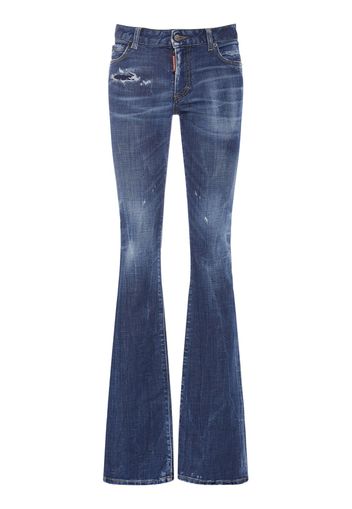 Distressed Denim Midrise Flared Jeans