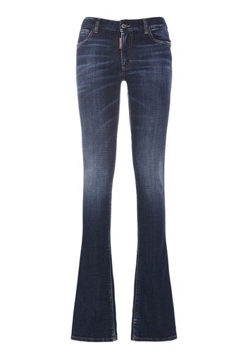 Denim Back Cutouts Trumpet Jeans