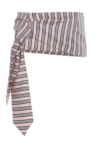 Striped Jacquard Knotted Mini Skirt