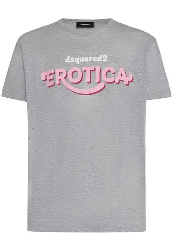 Erotica Logo Printed Cotton T-shirt