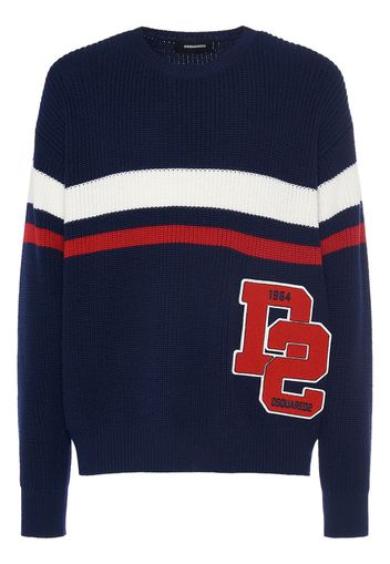 Logo Ribbed Wool Crewneck Sweater