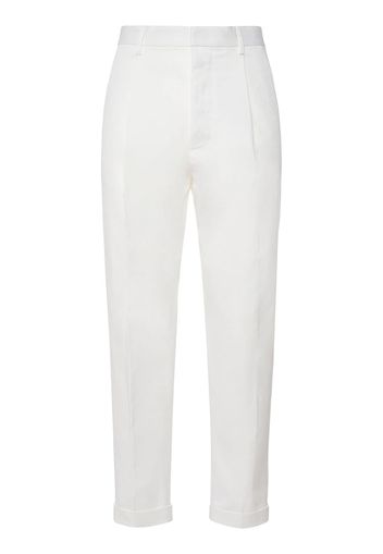Pleated Stretch Cotton Pants