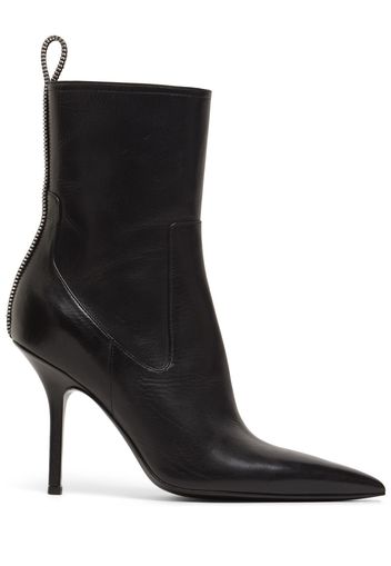 100mm Zip-up Leather Ankle Boots