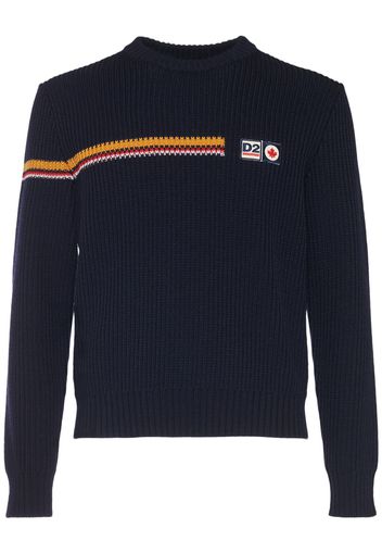 Wool Crewneck Logo Sweater