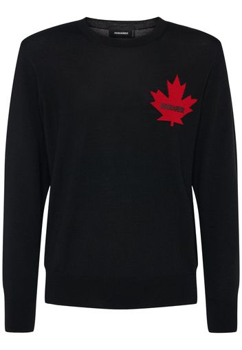 D2 Leaf Wool Crewneck Sweater