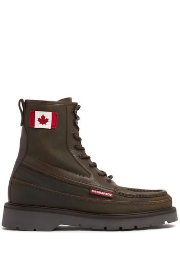 Canadian Flag Leather Ankle Boots