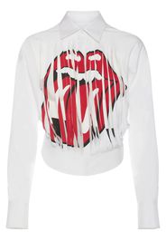 Rolling Stones Distressed Crop Shirt