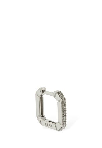 Mini 18kt & Diamond Squared Mono Earring