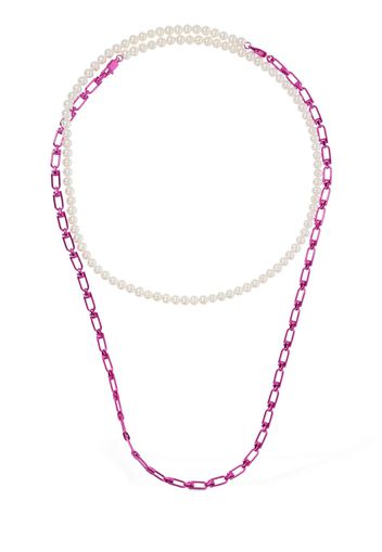 Chain & Pearl Double Reine Necklace