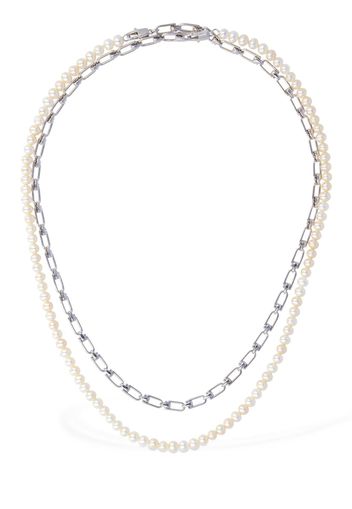 Chain & Pearl Double Reine Necklace