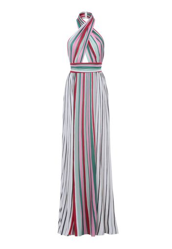 Printed Jersey Long Halter Dress