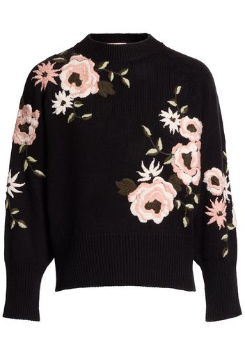 Embroidered Wool Crewneck Sweater