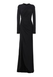 Draped Jersey Long Dress W/split