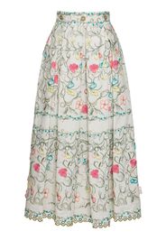 Embroidered Cotton Midi Skirt