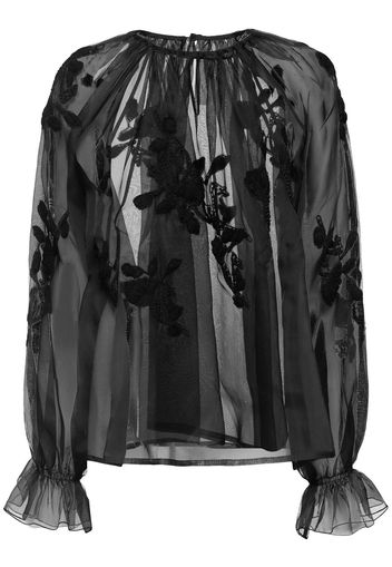 Embroidered Silk Organza Shirt