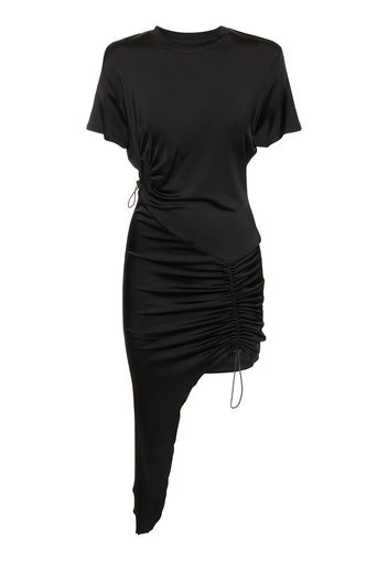 Viscose Jersey Mini Dress W/drawstrings