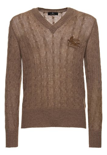 V Neck Cashmere Logo Knitwear