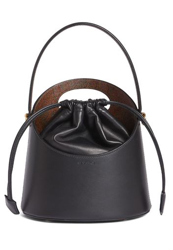 Medium Saturno Leather Top Handle Bag