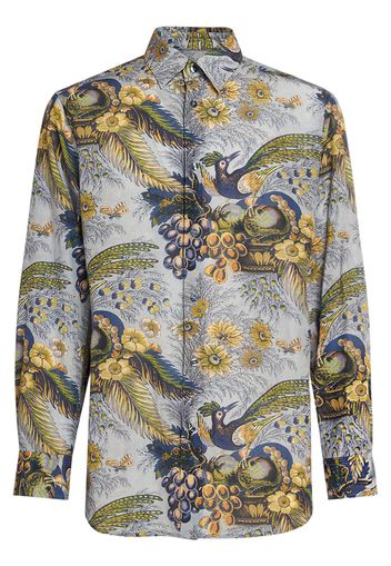 Printed Silk Long Sleeve Shirt