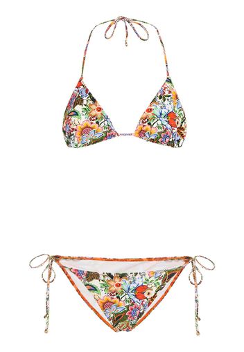 Printed Lycra Triangle Bikini Set