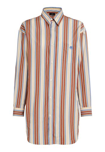 Striped Oversized Cotton L/s Shirt