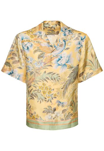 Printed Silk Short Sleeve Shirt