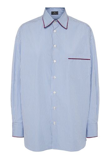 Striped Poplin Shirt W/ Pocket