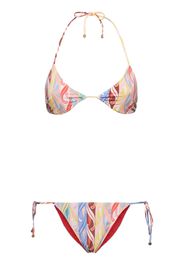 Printed Lycra Triangle Bikini Set