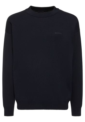 Logo Cotton & Silk Knit Sweater