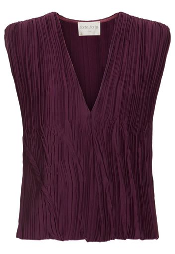 Plissé Poly Crepe Sleeveless Top