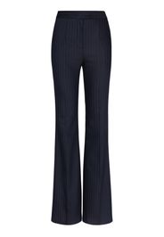 Pinstripe Wool Blend Flared Pants