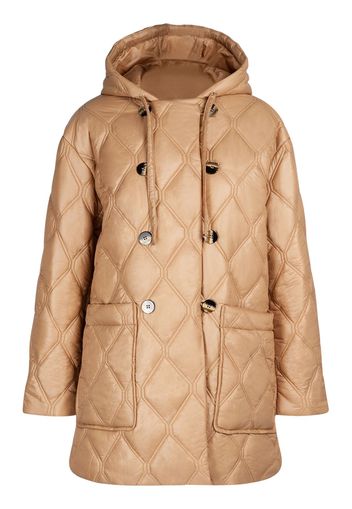 Shiny Quilted Hooded Jacket