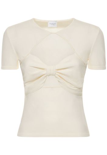 Viscose Jersey Cutout Top W/ Bow