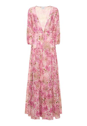 Printed Cotton Long Caftan Dress