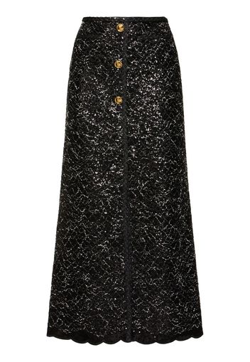 Sequined Tweed Midi Skirt