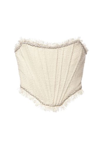 Strapless Bouclé Bustier Top