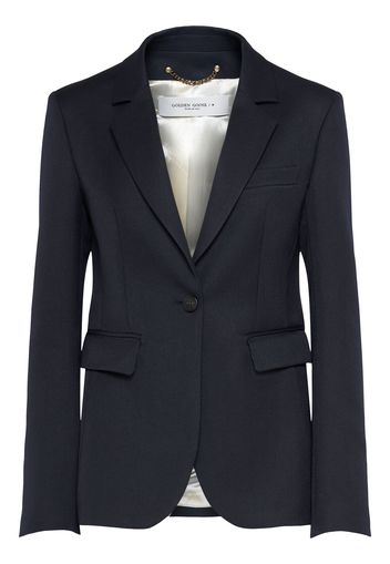 Golden Single Breasted Wool Blazer