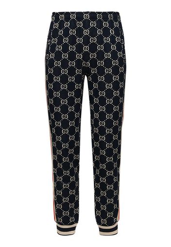 Gg Supreme Logo Cotton Jacquard Leggings