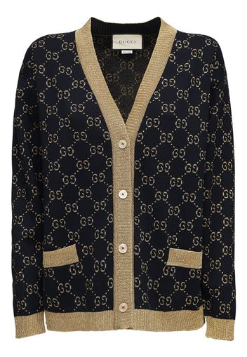 Gg Supreme Lurex & Cotton Knit Cardigan