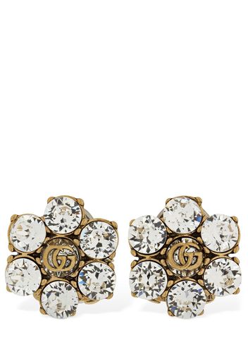 Gg Marmont Stud Earrings W/ Crystal