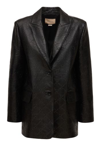 Soft Nappa Leather Blazer W/ All Over Gg